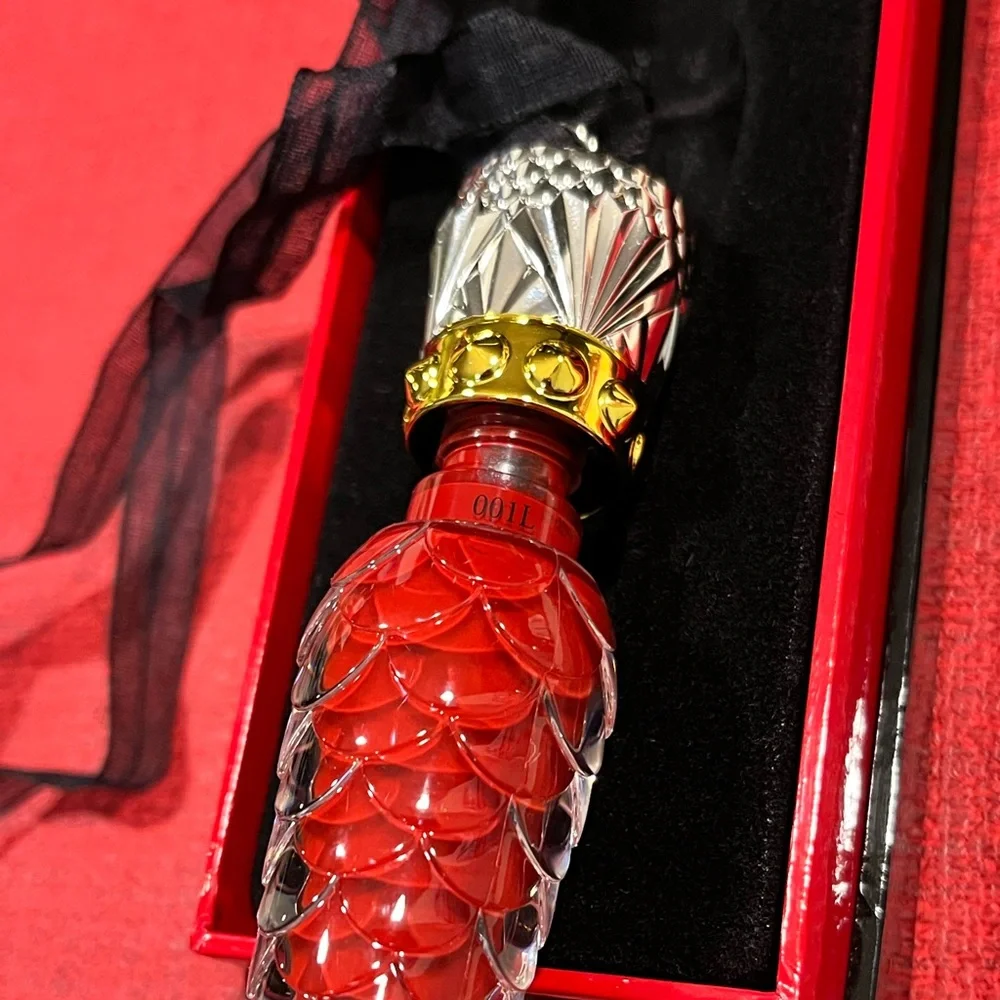 CHRISTIAN LOUBOUTIN AUTHENTIC ROUGE 001L RED LIP LACQUER & SILK CORD NECKLACE